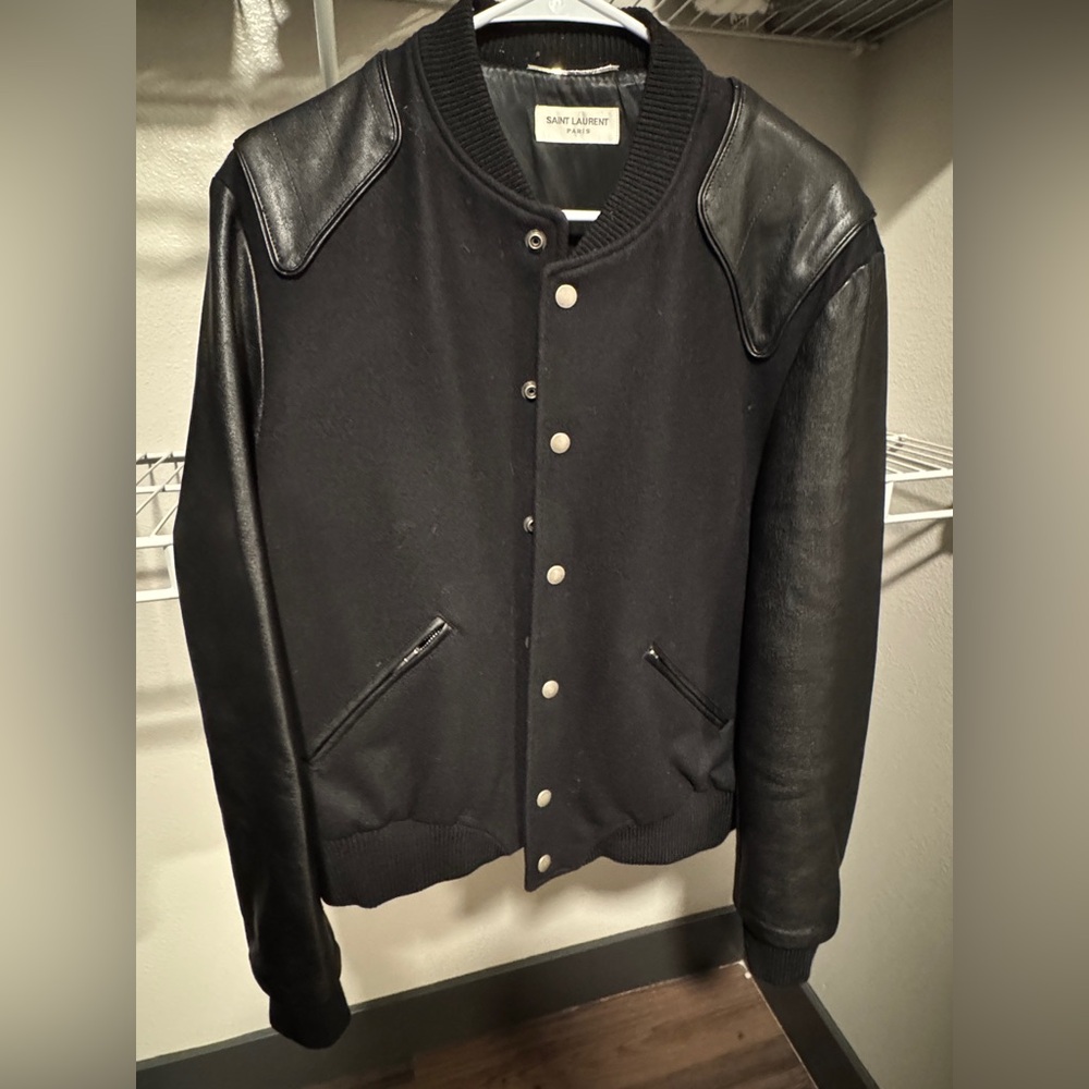 Saint Laurent Heaven varsity bomber jacket